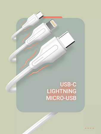 Kabel do szybkiego ładowania USB-A / micro-USB 1m 2,1A biały LS541M