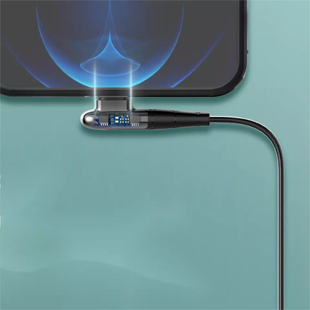 Kabel kątowy 90 stopni do szybkiego ładowania USB-A / Lightning 1m 2,4A LS581L