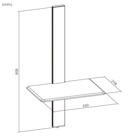Regulowana półka ścienna Spacetronik SPGC21 czarna stal 43cm