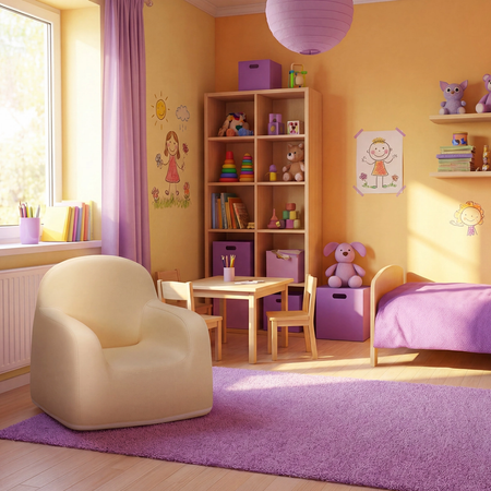 Zestaw mebli dziecięcych Spacetronik – stolik SPEX201 i sofa SPC-XD-23 waniliowy