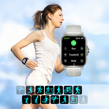 Smartwatch Kumi KU7 Meta 90 trybów 40 mm Szary - zdjęcie 2