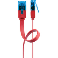 Kabel LAN Patchcord CAT 6A UTP PŁASKI red 3m