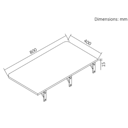 Składane biurko ścienne SPB149B 80×40 cm czarne składane 90°