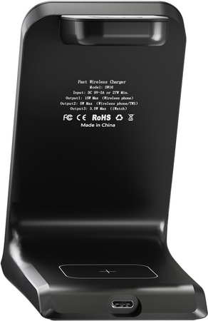 Ładowarka bezprzewodowa indukcyjna 3w1 15W Qi ładuje smartfon wraz z akcesoriami Goobay