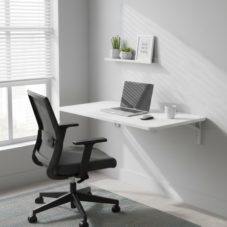 Składane biurko ścienne SPB149W 80×40 cm białe składane 90° - zdjęcie 2