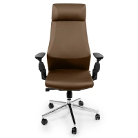 OUTLET Fotel ergonomiczny biurowy z podłokietnikiem 4D Spacetronik GUNNAR brązowy