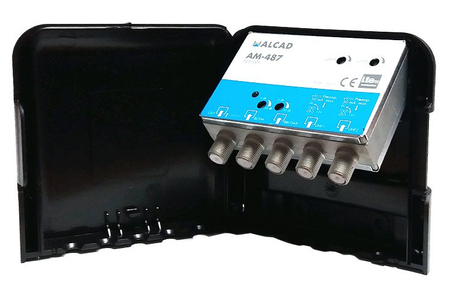 Alcad Wzmacniacz Masztowy AM-487 12V 32dB 2xUHF+VHF/BIII+FM LTE700