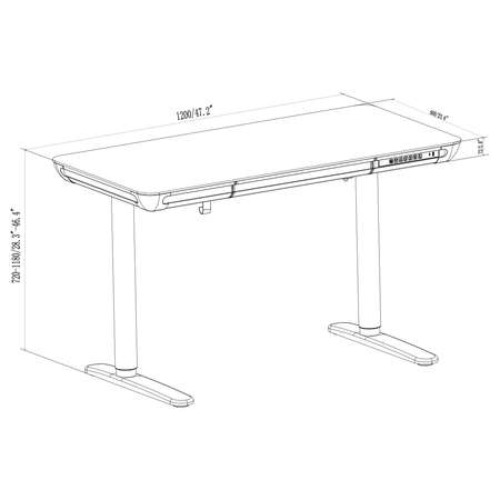 Mobile Singlel-Motor Sit-Stand Desk ASTRID