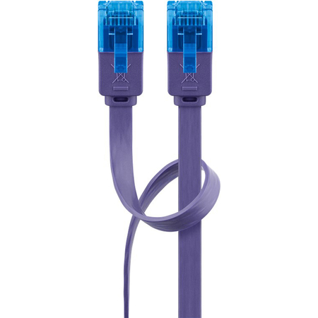 Kabel LAN Patchcord CAT 6A UTP PŁASKI violet 2m - zdjęcie 2