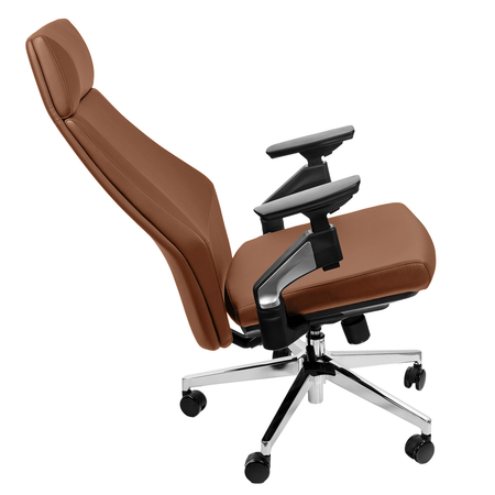Fotel ergonomiczny biurowy z podłokietnikiem 4D Spacetronik GUNNAR mahoniowy OUTLET