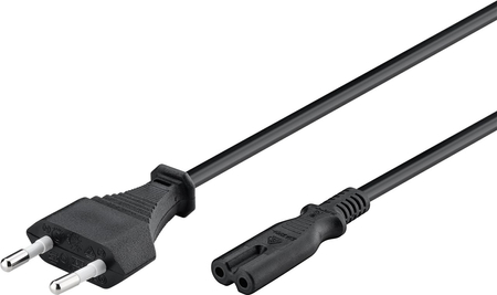 Kabel zasilający C7 ÓSEMKA 2-pin PROSTY Goobay czarny 1,5m - zdjęcie 2