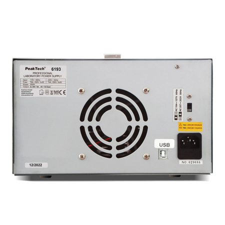 Zasilacz laboratoryjny dwukanałaowy 2x 30V 5A DC USB PeakTech 6193