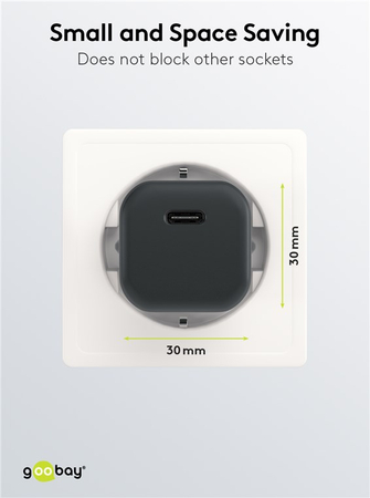 USB-C PD GaN 30W Netzladegerät Goobay BLACK