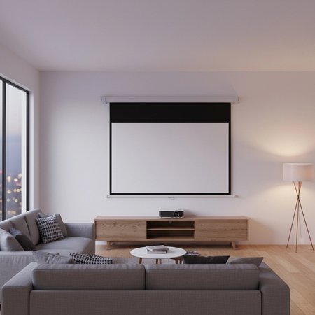 Ekran projekcyjny zwijany ręcznie 92" 16:9 biały