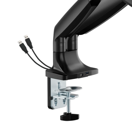 Wytrzymały uchwyt do 2 monitorów VESA 17”-35” Spacetronik SPA-S120B z wejściami USB OUTLET