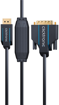 CLICKTRONIC DisplayPort DP - DVI-D (24+1) Kabel 3m