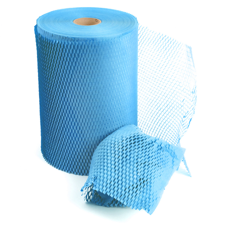 Papier mit Honigwabenstruktur – Blau 30cm 100m