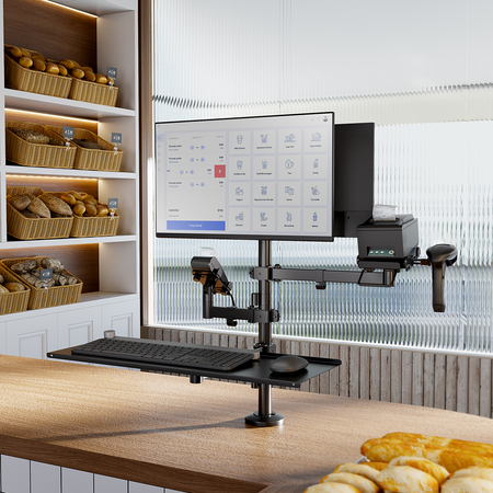 Uchwyt POS na Monitor Terminal i Drukarkę Fiskalną VESA Spacetronik SPA124 - zdjęcie 2