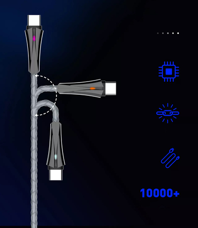LDNIO USB-A/micro-USB Kabel mit LED 1m grau LS461M