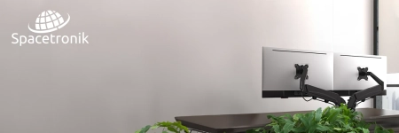 Wytrzymały uchwyt do 2 monitorów VESA 17”-35” Spacetronik SPA-S120B z wejściami USB OUTLET