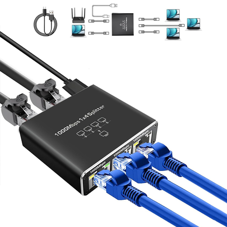 Ethernet-Verteiler RJ45 1 bis 4 SP-SG104 Gigabit
