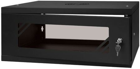 19'' RACK 4U 600x450mm SCHWARZ Glastür - zdjęcie 2