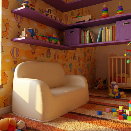 Zestaw mebli dziecięcych Spacetronik – stolik regulowany, sofa i fotelik waniliowy