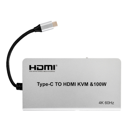Adapter USB-C do HDMI KVM 100W 4K 60Hz Spacetronik SPU-M17