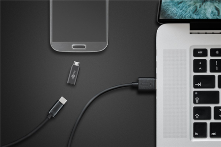 Adapter gniazdo USB-C na wtyk microUSB 2.0 do 480 Mb/s Goobay czarny