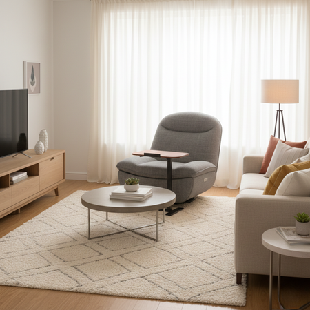 Zestaw relaksacyjny: fotel elektryczny FLAX + stolik BUDDY