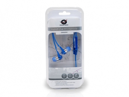 Słuchawki Stylish Zip Conceptronic niebieskie