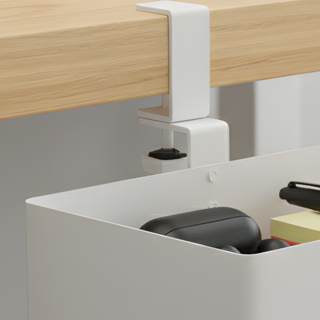 Boczny organizer do biurka na zacisk 25×17×15 cm biały SPB148W