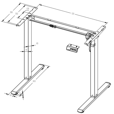 Biurko elektryczne Spacetronik SPEO111WW Moris 80×60 cm białe