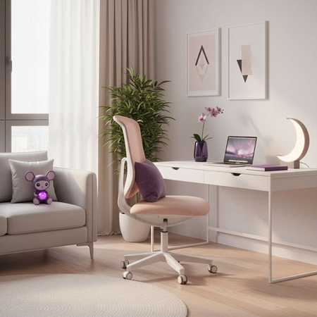 Fotel Ergonomiczny Spacetronik Retto 10 Różowy - zdjęcie 2