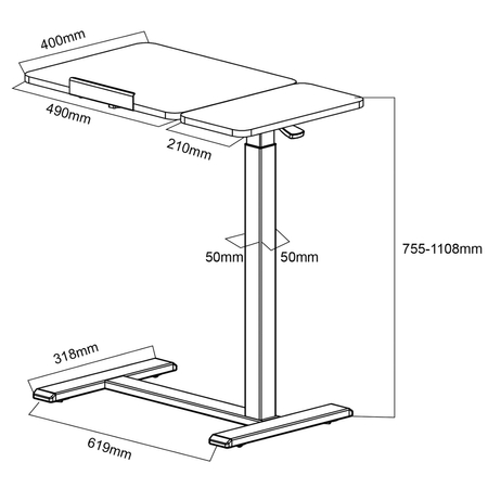 Stolik regulowany Spacetronik Buddy 15 Cream Outlet A