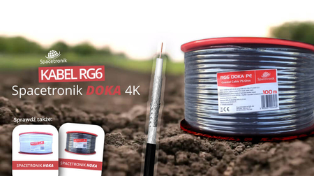 RG6 Spacetronik DOKA PE 4K Trishield 250 Kabel