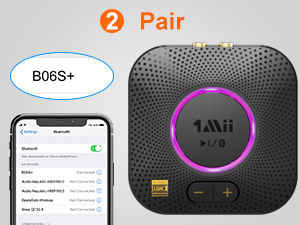 B06S Plus Odbiornik audio Bluetooth 5.2 aptX 30m