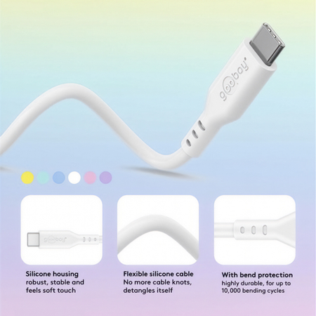 Kabel USB-C 2.0 Goobay silikonowy żółty 1.5m