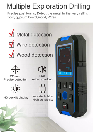 Detektor metalu, drewna, przewodów w ścianach Wall Detector Noyafa NF-518