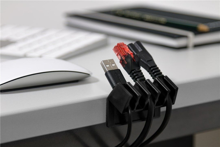 Kabelorganisator 3M selbstklebend schwarz für 5 Kabel Goobay - zdjęcie 2