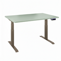Biurko regulowane Vegard elektryczne dwusilnikowe MDF beżowo-zielone