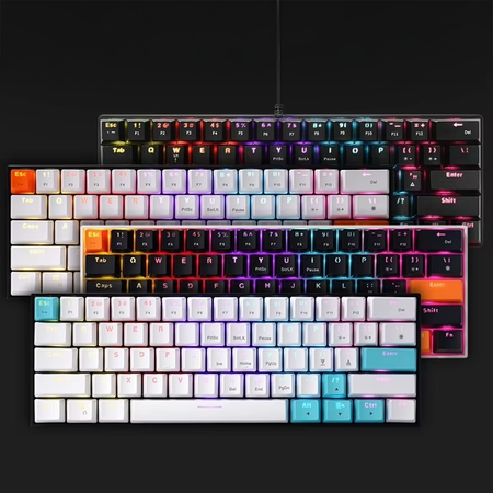 Klawiatura mechaniczna Delux KM36 RGB biało-pomar.