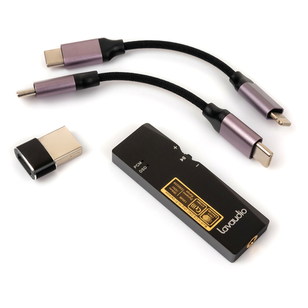 Mobilny wzmacniacz słuchawkowy DAC USB USB-C Lighting apple Hi-Fi Aux 3,5mm DS100 Lavaudio