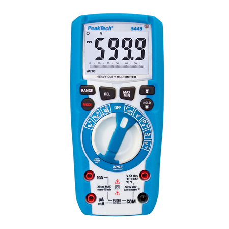PeakTech 3443 LED-LCD-Digital-Multimeter IP67