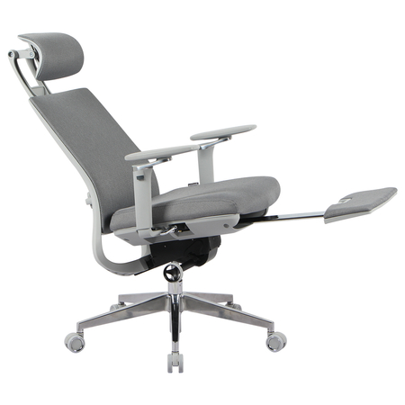 Fotel ergonomiczny biurowy 5D z podnóżkiem Spacetronik Albert Szary - zdjęcie 2