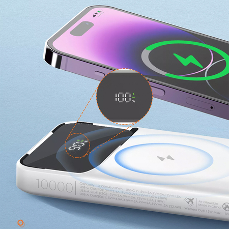 LDNIO Powerbank 10000 mAh Induktion Qi Magnet USB-C