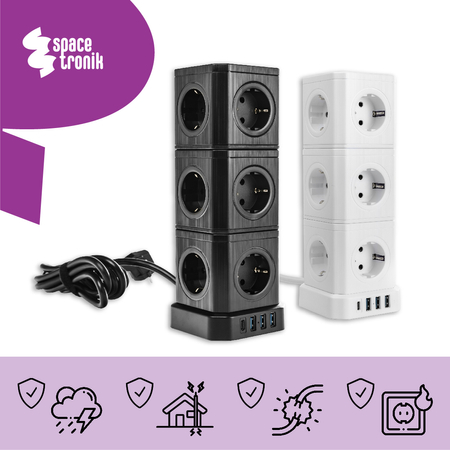 Listwa zasilająca 5xAC 3xUSB 1xUSB-C SPS-C02B