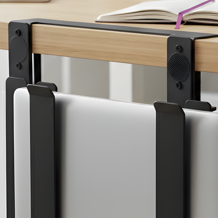 Boczny organizer do biurka na zacisk 25×20×8 cm czarny SPB146B