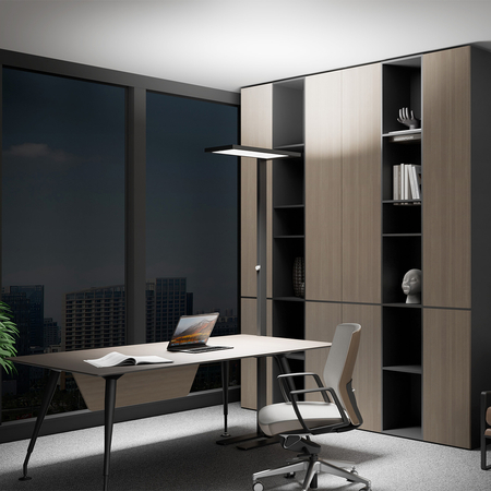 Lampa stojąca biurowa LED GLOW D24 9600 lm Czarna - zdjęcie 2