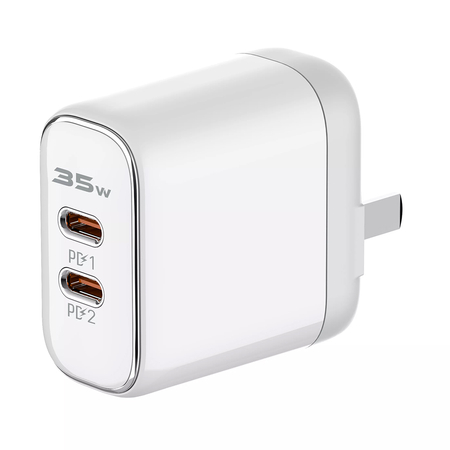 Ładowarka  2x USB-C 35W  kabel USB-C Lightning